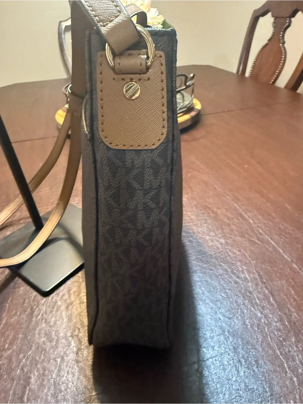 Michael Kors Brown Monogram Jet Set Travel Messenger Crossbody